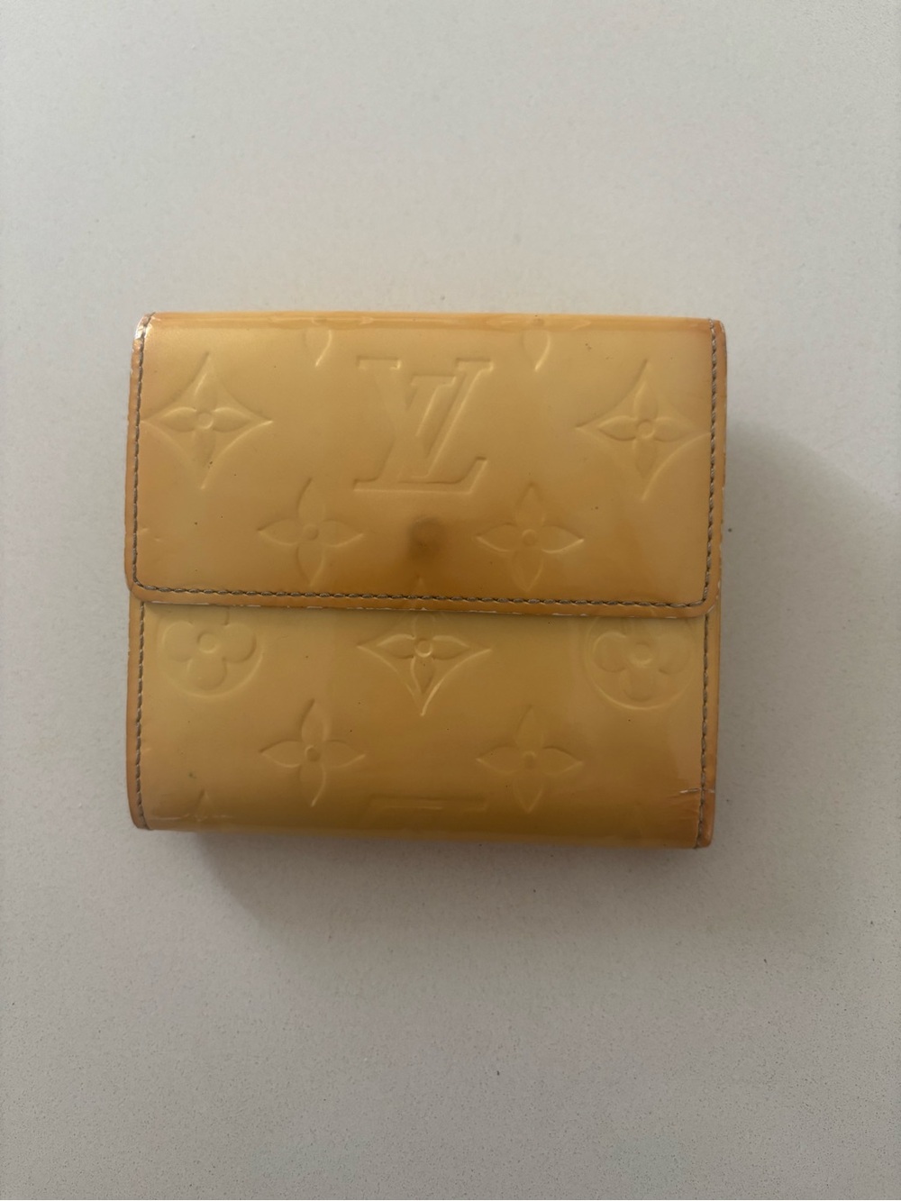 Louis Vuitton Yellow Vernis Compact Wallet